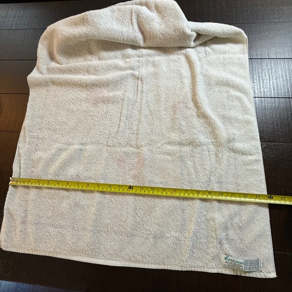 Vtg Teddy Bear Bath Towel Set 3 Pc Windowpane Grid Red Bows Cottagecore Retro